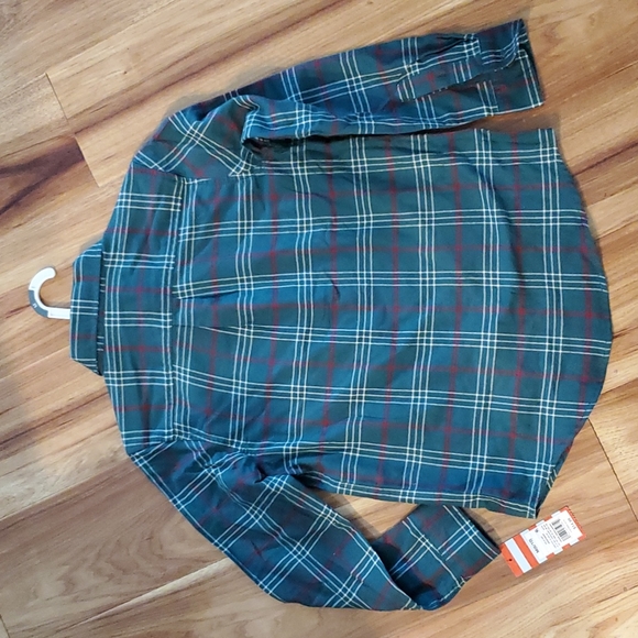 Cat and Jack long sleeve button-up green flannel M (8/10) - Picture 3 of 6